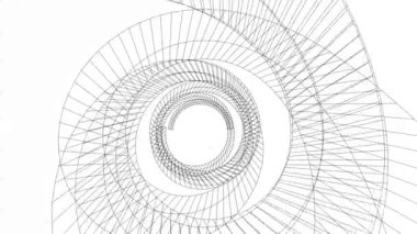minimal 3d mimari şekillerde hareket etmek