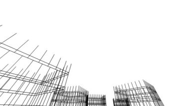minimal 3d mimari şekillerde hareket etmek