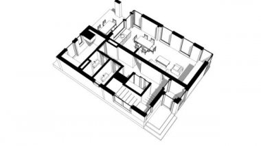 minimal 3d mimari şekillerde hareket etmek