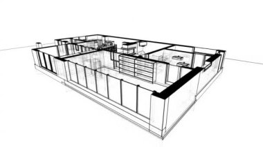 minimal 3d mimari şekillerde hareket etmek