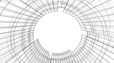 minimal 3d mimari şekillerde hareket etmek