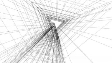 minimal 3d mimari şekillerde hareket etmek