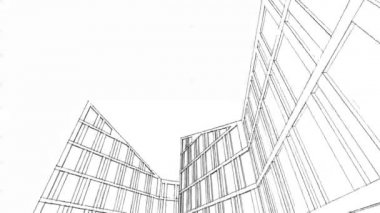 minimal 3d mimari şekillerde hareket etmek