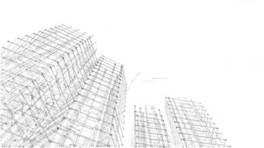 minimal 3d mimari şekillerde hareket etmek