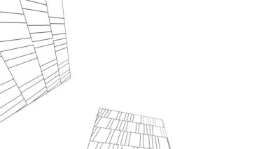 minimal 3d mimari şekillerde hareket etmek