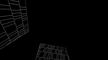 minimal 3d mimari şekillerde hareket etmek