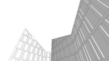 minimal 3d mimari şekillerde hareket etmek