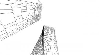 minimal 3d mimari şekillerde hareket etmek