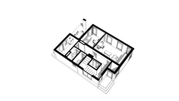 Moviéndose Través Formas Arquitectónicas Mínimas — Vídeos de Stock