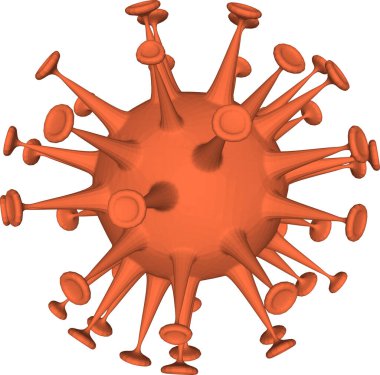 Beyaz üzerinde izole edilmiş koronavirüsün vektör çizimi