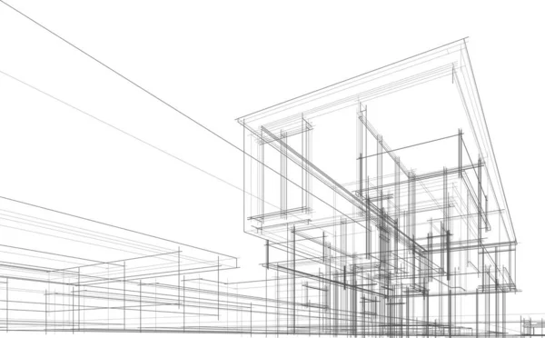 Abstrakt Arkitektoniska Tapeter Digital Bakgrund — Stock vektor