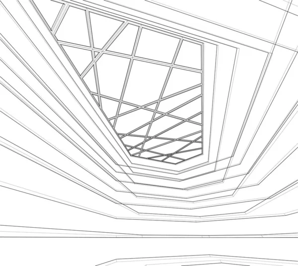 Abstrakt Arkitektonisk Tapetdesign Digital Konseptbakgrunn – stockvektor