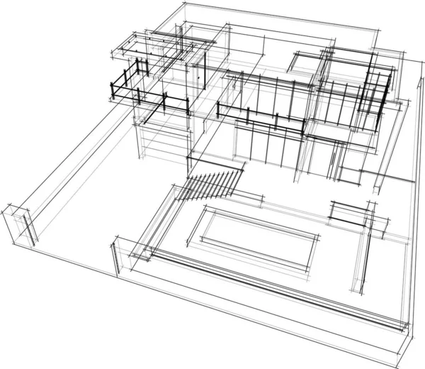 Abstrakt Arkitektoniska Tapeter Digital Bakgrund — Stock vektor