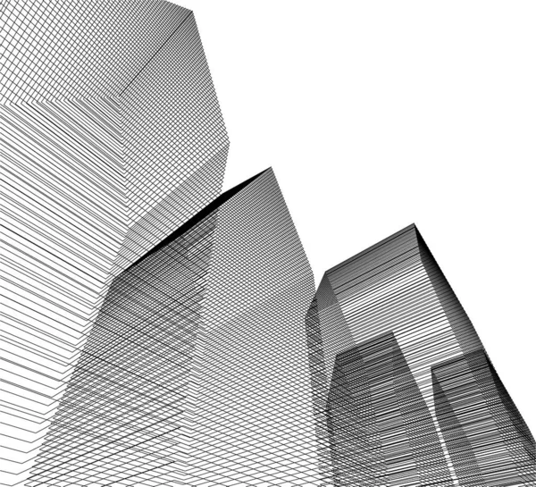 Papier Peint Architectural Abstrait Fond Numérique — Image vectorielle