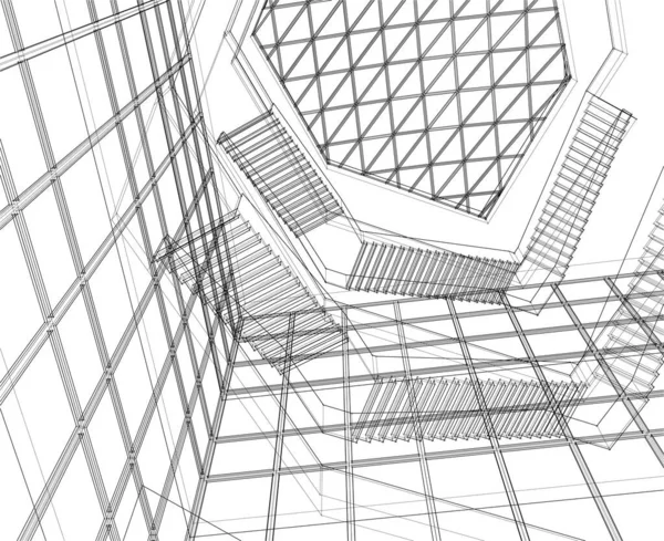 Abstract Architectonisch Behang Digitale Achtergrond — Stockvector