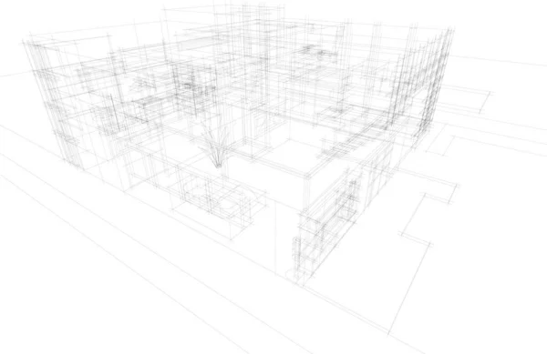 Abstrakt Arkitektoniska Tapeter Digital Bakgrund — Stock vektor