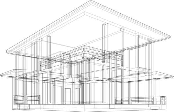 Abstrakt Arkitektoniska Tapeter Digital Bakgrund — Stock vektor