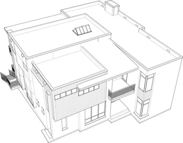 Abstrakte Architektonische Tapete Digitaler Hintergrund — Stockvektor