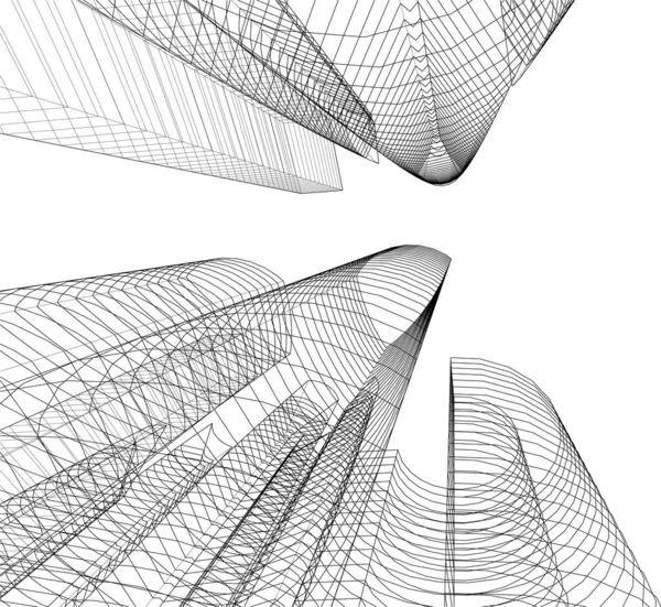 Abstrakcyjna Tapeta Architektoniczna Tło Cyfrowe — Wektor stockowy