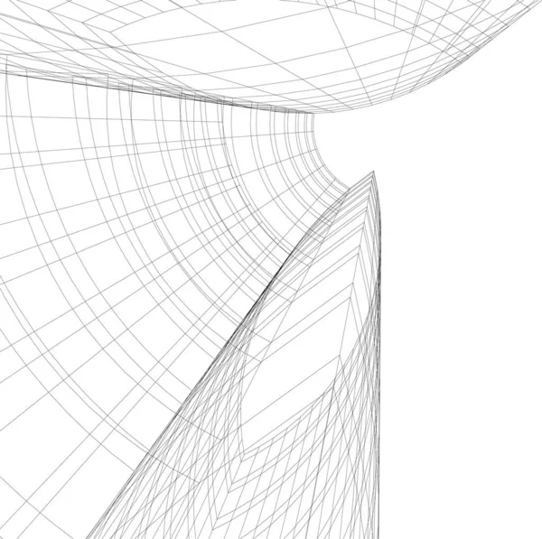 建筑墙纸设计 数字概念背景 — 图库矢量图片