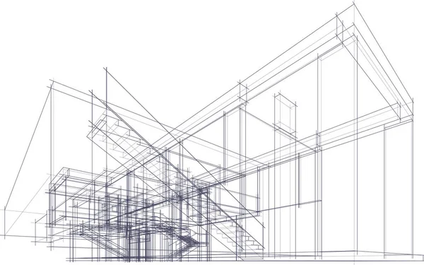 Astratto Sfondo Architettonico Sfondo Digitale — Vettoriale Stock