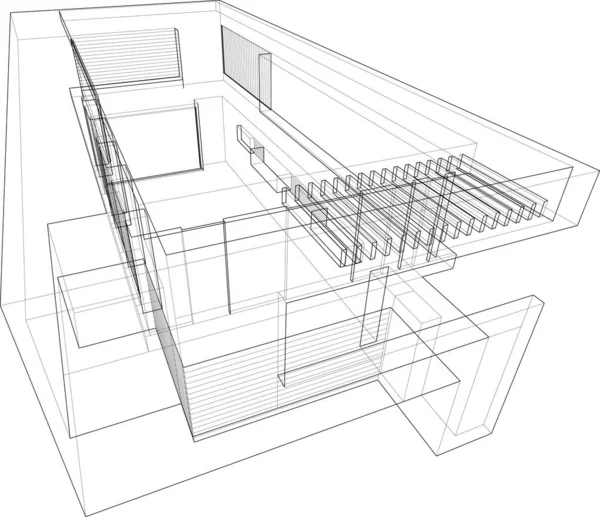 Abstraktní Architektonická Tapeta Digitální Pozadí — Stockový vektor