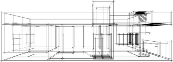 Abstrakt Arkitektoniska Tapeter Digital Bakgrund — Stock vektor