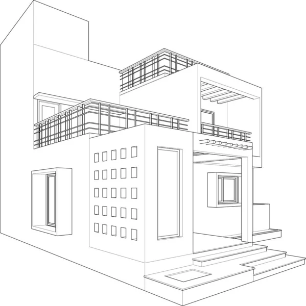 Abstrakte Architektonische Tapete Konzept Digitaler Hintergrund — Stockvektor