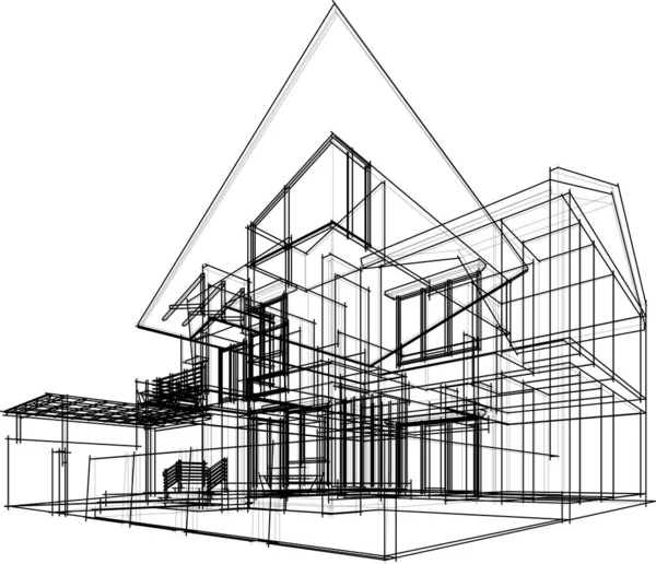 Abstrakt Arkitektoniska Tapeter Digital Bakgrund — Stock vektor