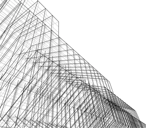 Abstraktní Architektonický Koncept Tapety Digitální Pozadí — Stockový vektor