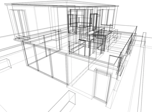 Abstrakte Architektonische Tapete Digitaler Hintergrund — Stockvektor