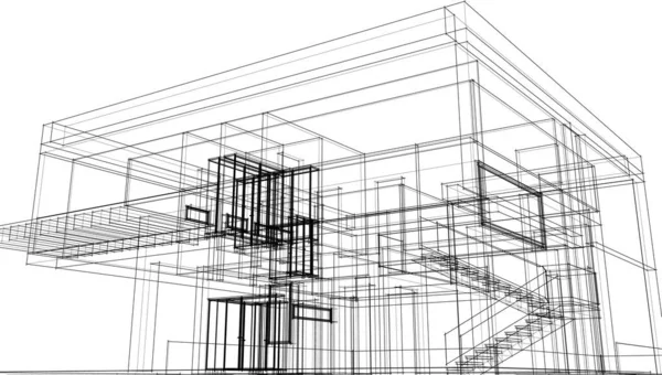 Abstrakte Architektonische Tapete Design Digitales Konzept Hintergrund — Stockvektor