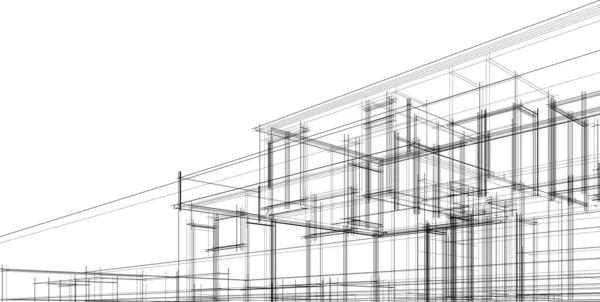 Abstrakt Arkitektoniska Tapeter Digital Bakgrund — Stock vektor