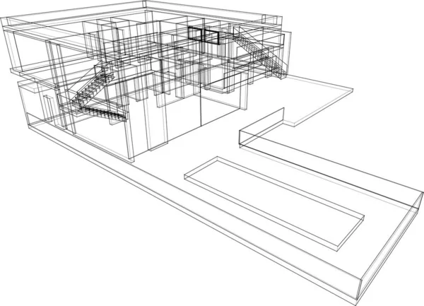 Astratto Sfondo Architettonico Sfondo Digitale — Vettoriale Stock