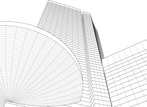 Abstrakt Arkitektoniska Tapeter Digital Bakgrund — Stock vektor