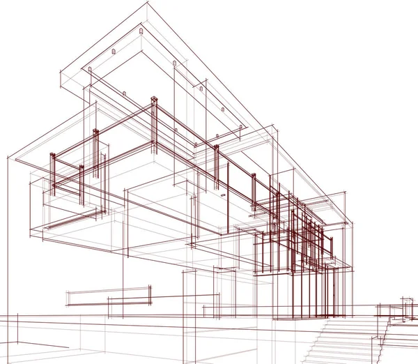 Abstrakte Architektonische Tapete Konzept Digitaler Hintergrund — Stockvektor