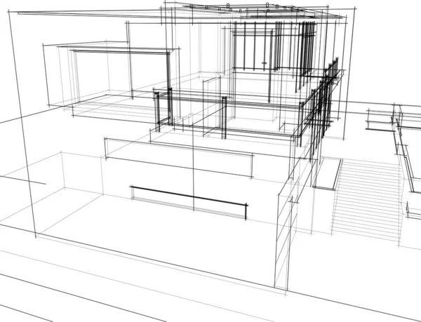 Abstrakt Arkitektonisk Tapet Koncept Digital Bakgrund — Stock vektor