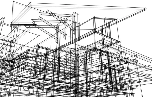 Astratto Sfondo Architettonico Sfondo Digitale — Vettoriale Stock