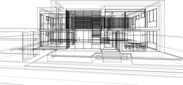 建筑墙纸设计 数字概念背景 — 图库矢量图片