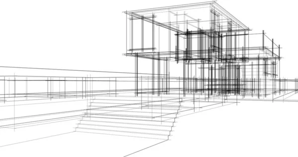 Abstrakt Arkitektoniska Tapeter Digital Bakgrund — Stock vektor