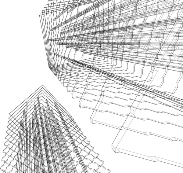 Abstract Architectonisch Behang Digitale Achtergrond — Stockvector