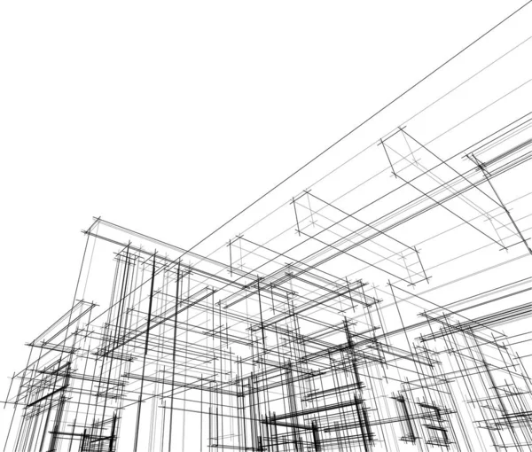 Abstrakte Architektonische Tapete Digitaler Hintergrund — Stockvektor