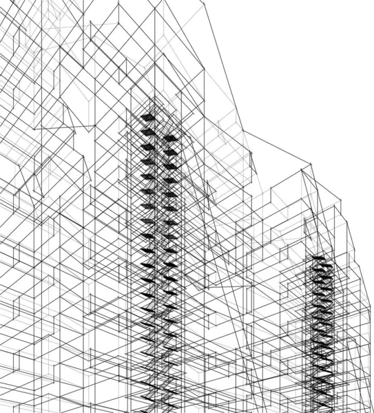 Abstrakt Arkitektoniska Tapeter Digital Bakgrund — Stock vektor