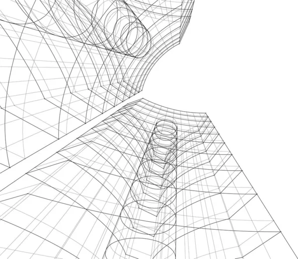 Abstrakte Architektonische Tapete Digitaler Hintergrund — Stockvektor