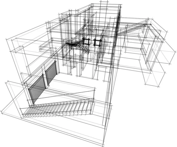 Papier Peint Architectural Abstrait Fond Numérique — Image vectorielle