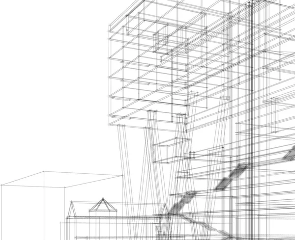 Abstract Architectonisch Behang Digitale Achtergrond — Stockvector