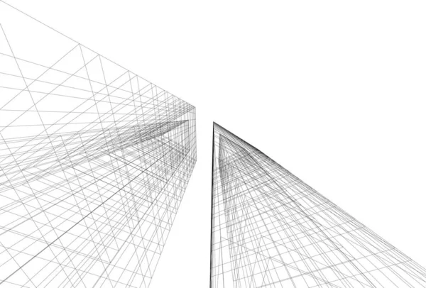 建筑墙纸设计 数字概念背景 — 图库矢量图片