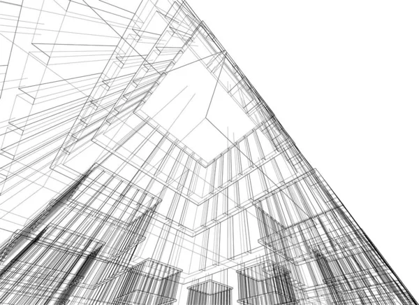 Abstract Architectonisch Behang Ontwerp Digitaal Concept Achtergrond — Stockvector