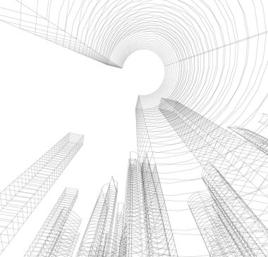 soyut mimari duvar kağıdı tasarımı, dijital konsept arkaplan