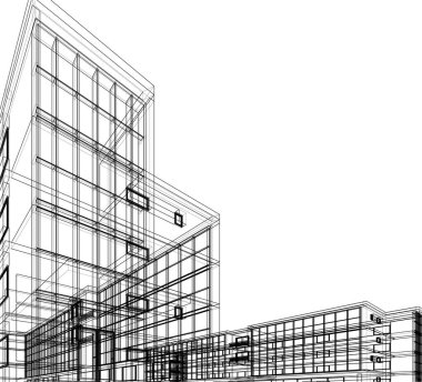 soyut mimari duvar kağıdı konsepti, dijital arkaplan